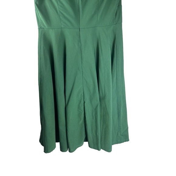 Cbonfinedress Women Solid Cap Sleeve V Neck Fit Flare Midi Dress Green Size M - Picture 10 of 12